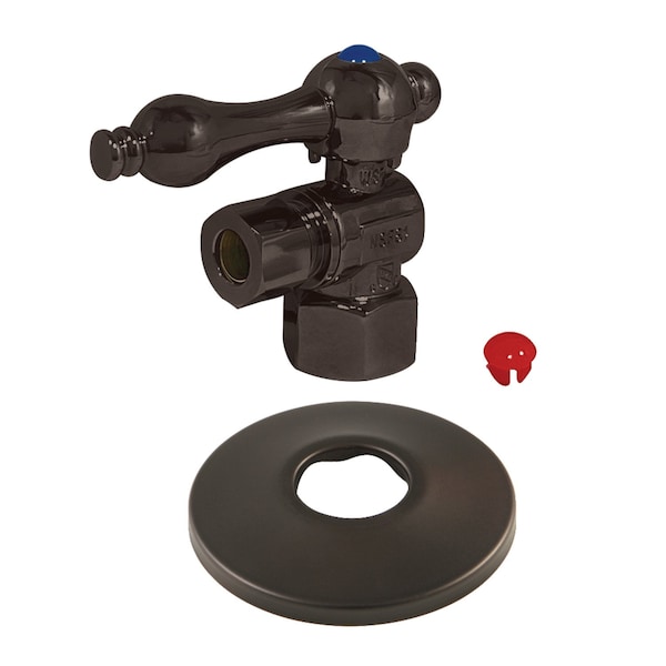 CC43105K Qrtr Turn Valve W/Flange (1/2" FIPx3/8" OD Compression), Brnz
